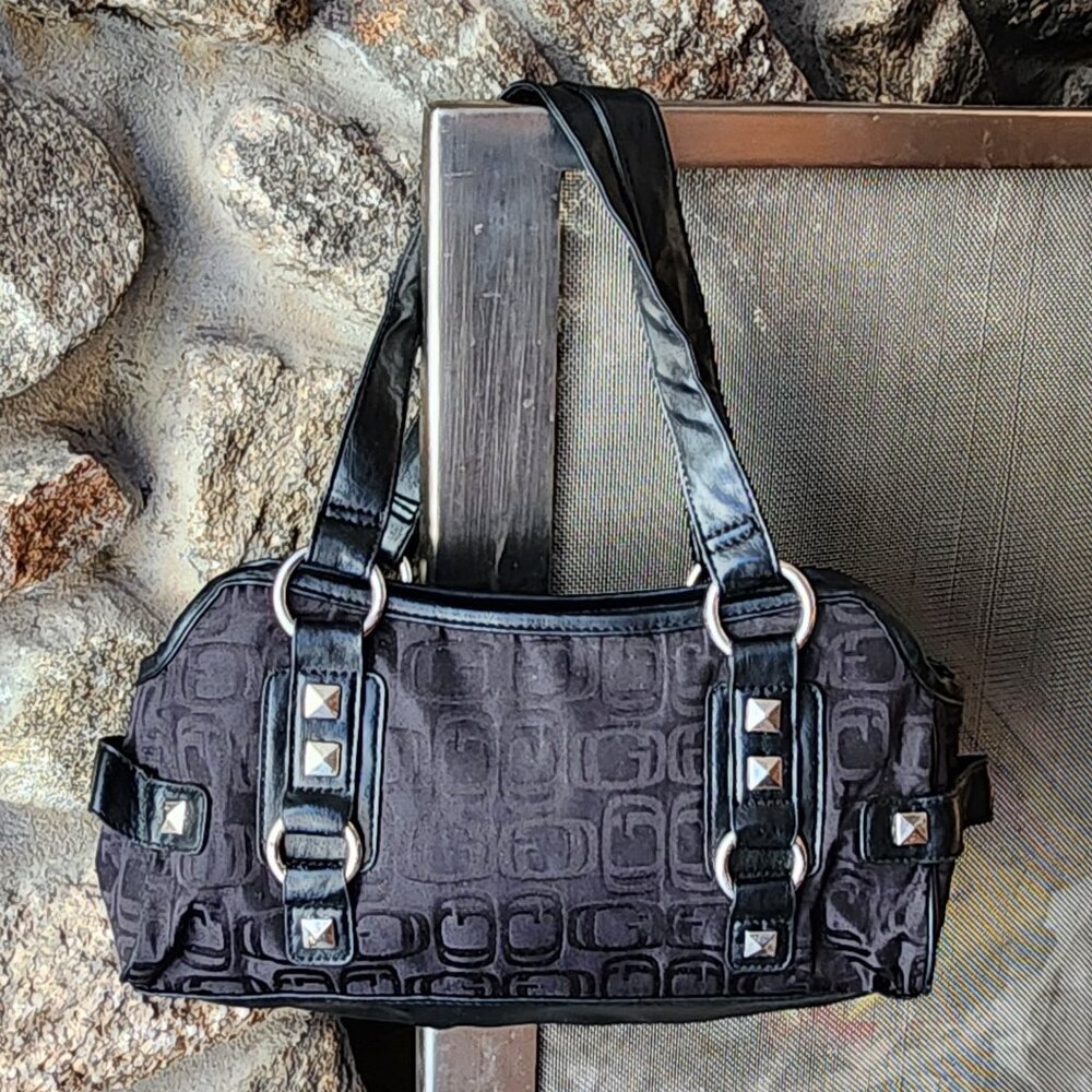 Payless Shoe Source Black Embellished Shoulder Bag